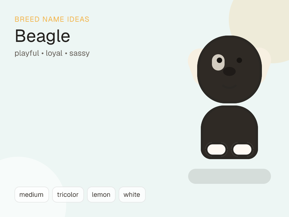Beagle dog name generator visual