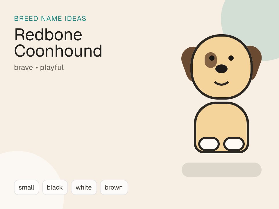 Redbone Coonhound dog name generator visual