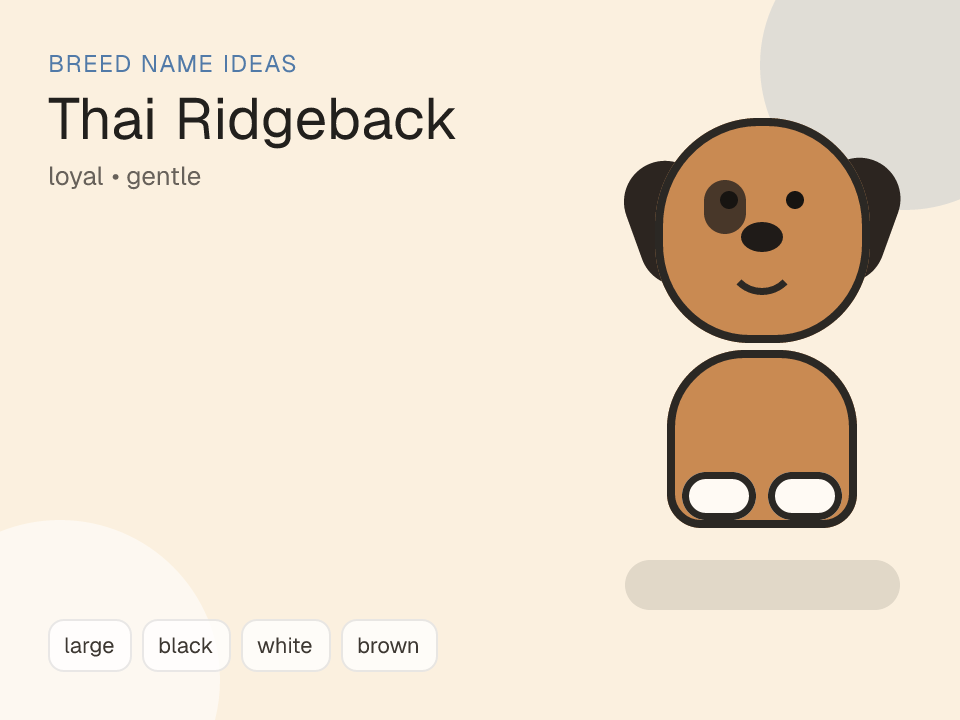 Thai Ridgeback dog name generator visual